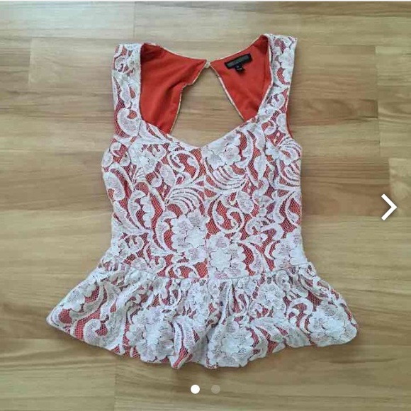Peplum Lace Open Back Blouse