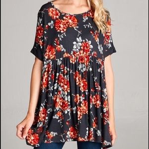 🎄LAST ONE!  Floral Babydoll Tunic