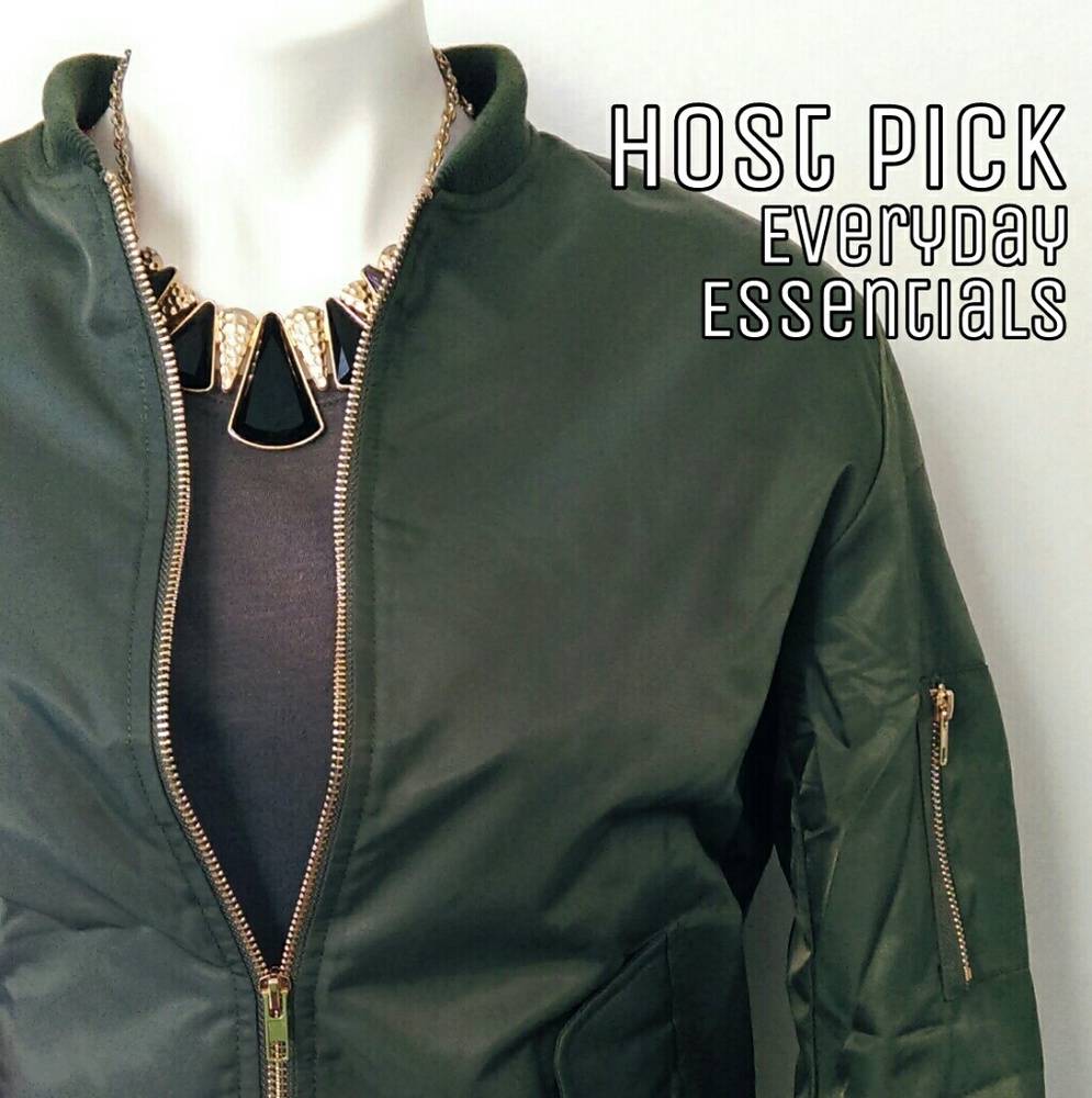 Padded Olive Bomber Jacket