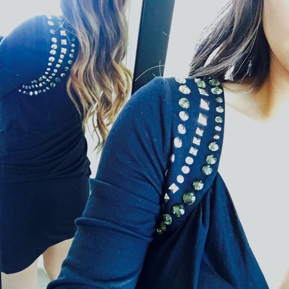 Beaded long sleeved party dress