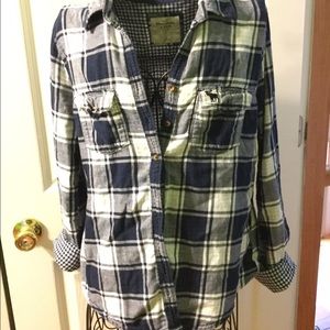 Abercrombie  and Fitch navy flannel
