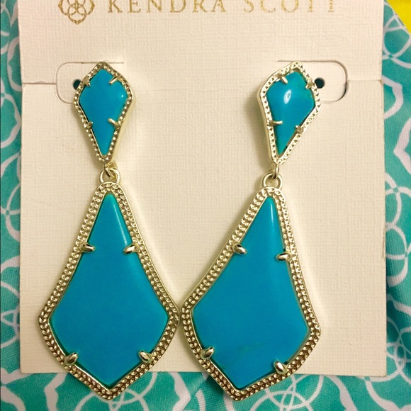 Turquoise and gold Alexis earrings
