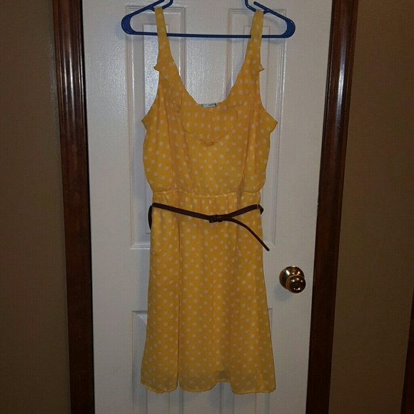 Yellow Polka Dot Dress size L