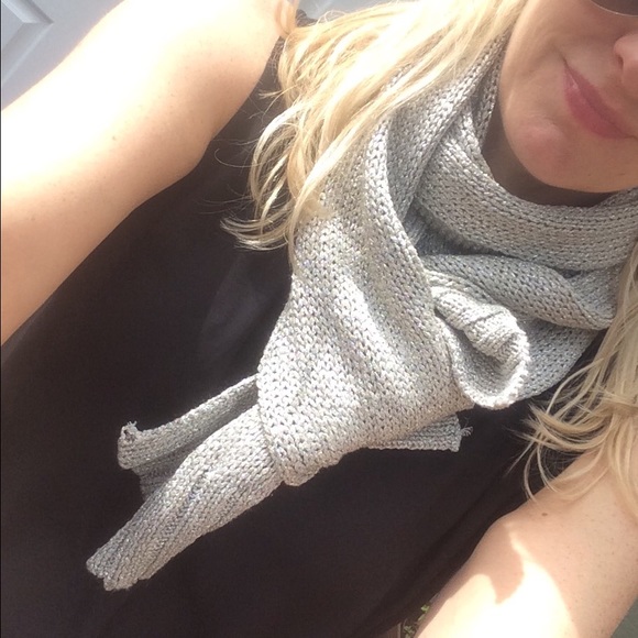 J Crew metallic knit scarf