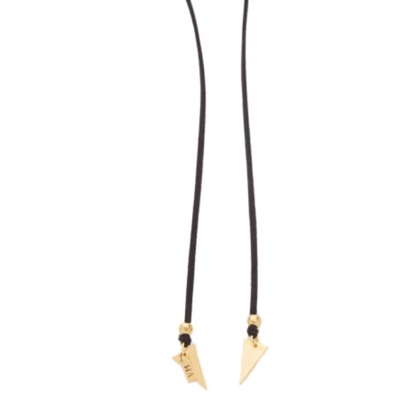 NEW Vanessa Mooney Arrow bolo suede necklace black - Picture 4 of 4