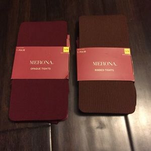 For Kchan - burgundy and brown ribbed tights