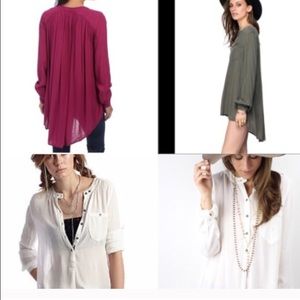 Free People boyfriend button up shirt