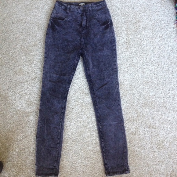 Urban Outfitters Grey Velvet High Rise Skinny Jean