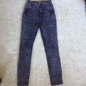 Urban Outfitters Grey Velvet High Rise Skinny Jean