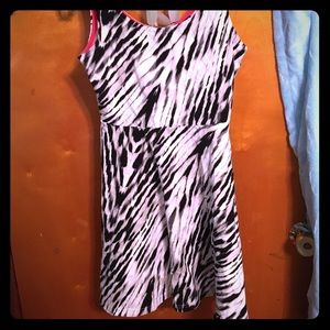 Express black and white stripped dress