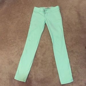 Abercrombie and Fitch Mint Green Skinny Jeans