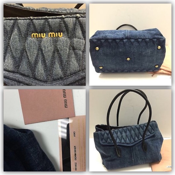 🚫SOLD🚫Miu Miu Denim Biker Tote - Picture 4 of 4
