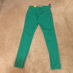 Green Old Navy Super Skinny Jeans