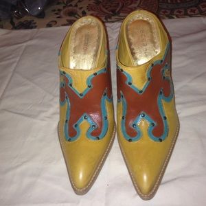 Open back wedge Bcbg booties.