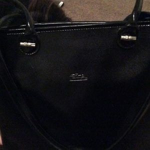 Longchamp black leather tote-excellent condition