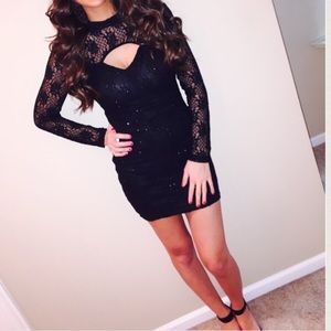 Low, sparkly, cut out dress