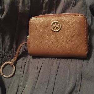 Tory Butch zip mini wallet w/ keyring