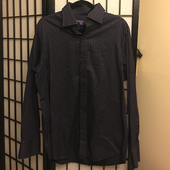 Arturo Calle purple striped long sleeve shirt.