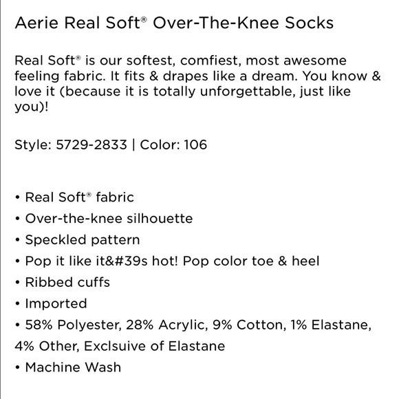 New Aerie Real Soft Over the Knee Socks - Picture 2 of 2