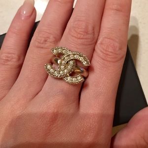 Chanel - CC Crystal Logo Ring