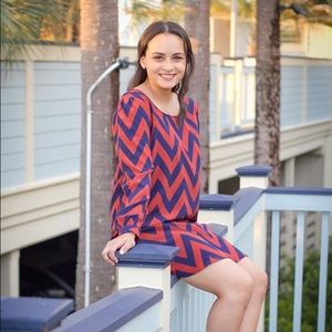 Orange and Blue Chevron Dress: Charming Charlie