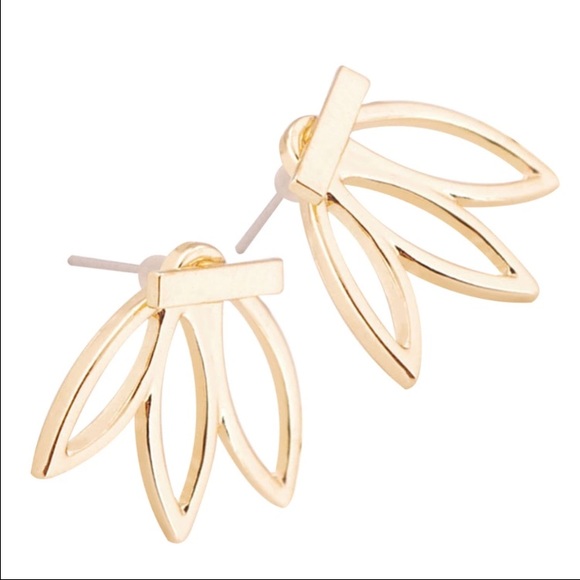 NEW🔥 Double Sided Lotus Earring Studs - Picture 2 of 4