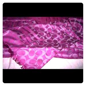 Coach Signature Purple Silk Scarf