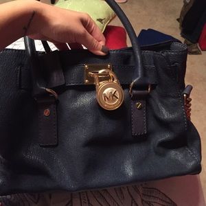 Michael kors navy tote bag