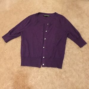 Half Sleeve Purple Cardigan from Express