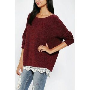 Urban Outfitters: Pins & Needles Lace Trim Sweater