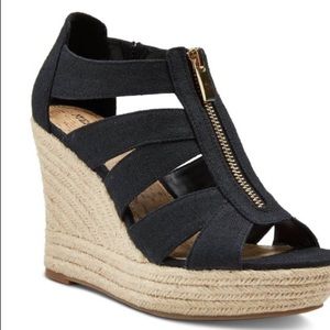 Black Strappy Wedges