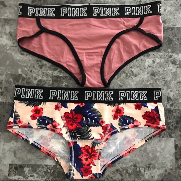 2 NWT PINK LARGE LOGO PANTIES