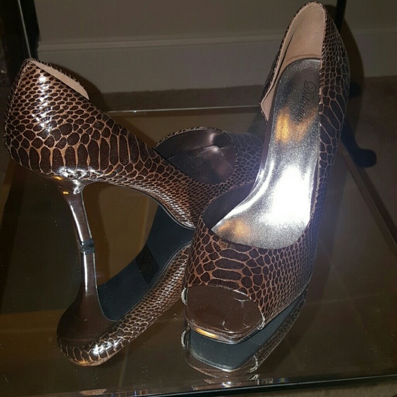 Snakeskin Print Heels