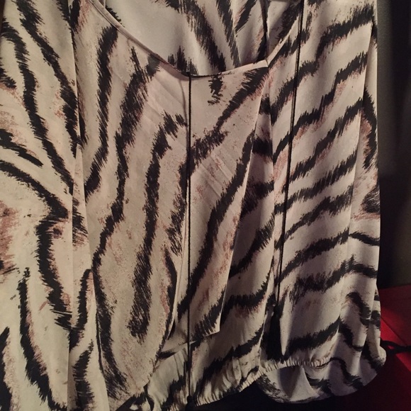 Sanctuary animal print blouse with tassels medium