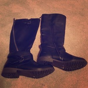 Black Mid Calf Boots