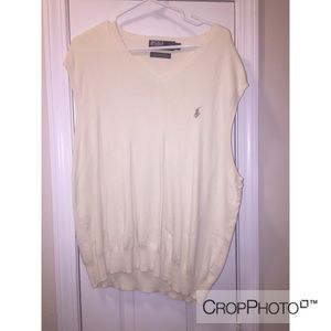 Cream, Polo Sweater Vest, Size - XXL