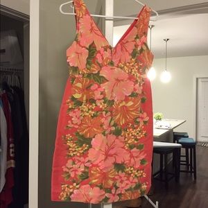 Pink Hawaiian floral dress