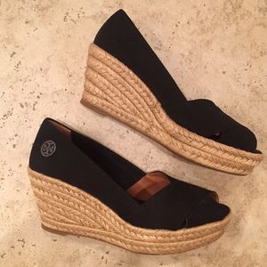 Tory Burch Espadrilles Black Wedges