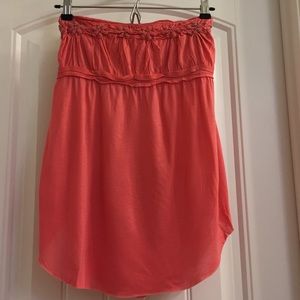 Free People Coral Strapless Top