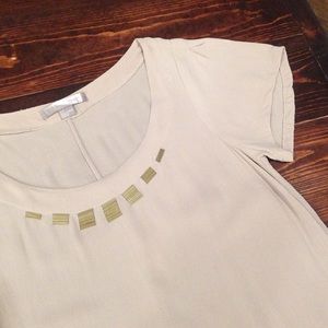 Beige office shirt- size small