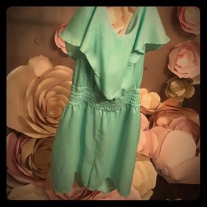 Bcbg cross back silk romper