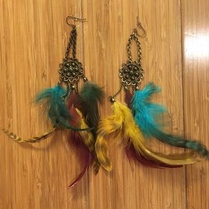 Feather Chandelier Earrings
