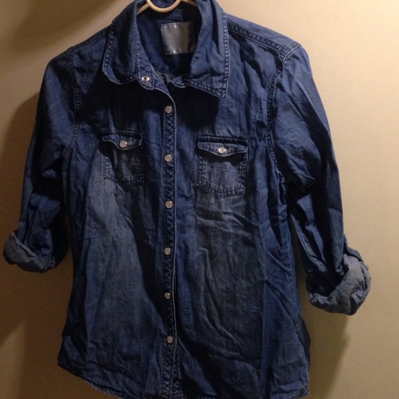 YOUTH GIRLS JUSTICE DENIM SNAP UP TOP