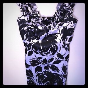 WHBM ruffle strap silk dress