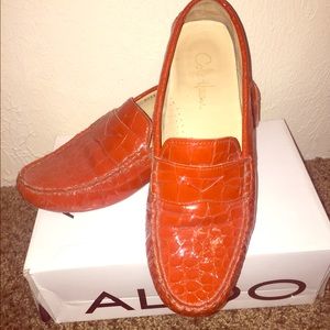 Cole Hann Red Alligator loafers