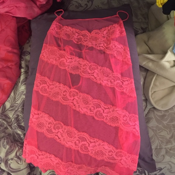 Victoria's secret pink lingerie dress.