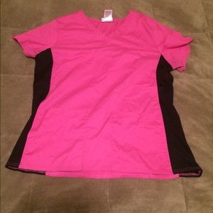NWOT Pink V-Neck ScrubStar Flexible Scrub Top
