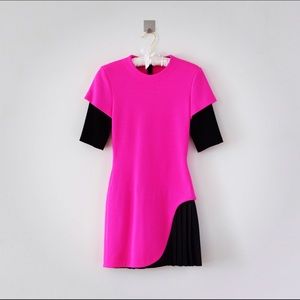 Fuchsia Asymmetrical Mini Dress