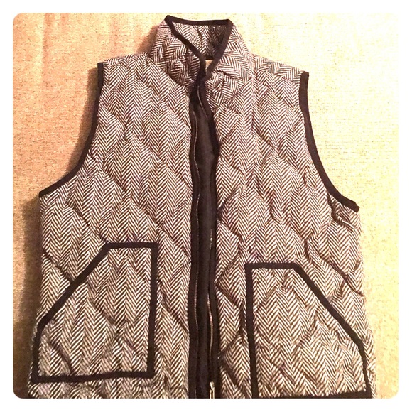 J Crew Quilted Herringbone Vest