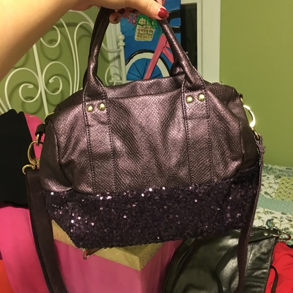 Purple sequined bag